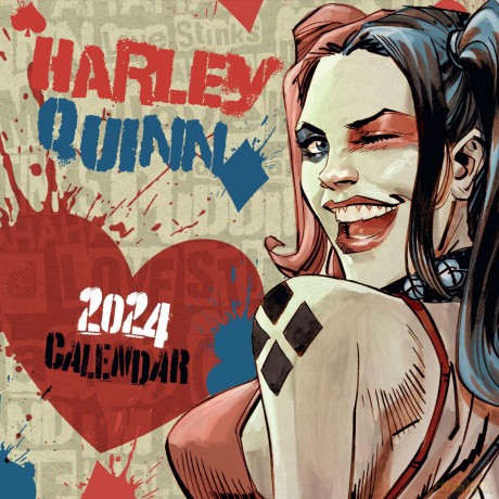 Harley Quinn 2024 Calendar, Month To View Square Wall Calendar, Official Product - Danilo Promotions Ltd [KALENDARZ]
