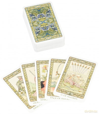 Harmonious Tarot - Mini Tarot: 78 full colour tarot cards and instructions - Walter Crane [KSIĄŻKA]