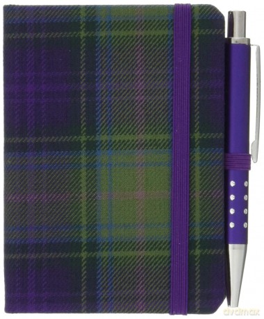 Heather Tartan: Mini Notebook with Pen: 10.5 x 7cm: Scottish Traditions: Waverley Genuine Tartan Cloth Commonplace Notebook (Waverley Scotland Tartan Cloth Notebooks) - Waverley Books [KSIĄŻKA]