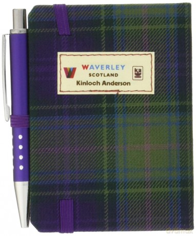 Heather Tartan: Mini Notebook with Pen: 10.5 x 7cm: Scottish Traditions: Waverley Genuine Tartan Cloth Commonplace Notebook (Waverley Scotland Tartan Cloth Notebooks) - Waverley Books [KSIĄŻKA]