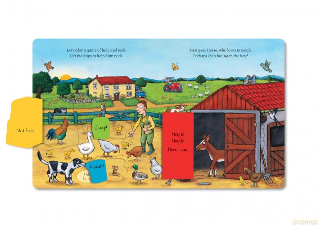 Hide and Seek On the Farm: A Lift-the-flap Book With Over 30 Flaps! (Campbell Axel Scheffler, 23) - Campbell Books [KSIĄŻKA]