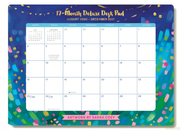 High Note 2021 Desk Pad Calendar Planner, Mindfulness 17-Month Desk Pad Planner, August 2020 - December 2021, 18.75 x 13.75 [KSIĄŻKA]