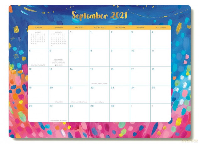 High Note 2021 Desk Pad Calendar Planner, Mindfulness 17-Month Desk Pad Planner, August 2020 - December 2021, 18.75 x 13.75 [KSIĄŻKA]