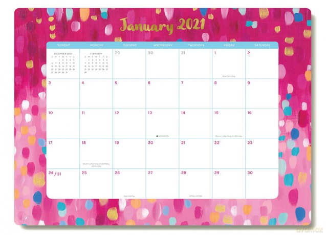 High Note 2021 Desk Pad Calendar Planner, Mindfulness 17-Month Desk Pad Planner, August 2020 - December 2021, 18.75 x 13.75 [KSIĄŻKA]