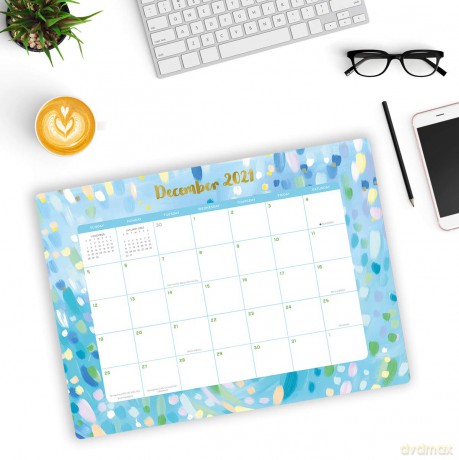 High Note 2021 Desk Pad Calendar Planner, Mindfulness 17-Month Desk Pad Planner, August 2020 - December 2021, 18.75 x 13.75 [KSIĄŻKA]