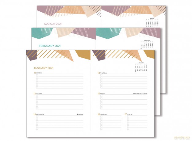 High Note 2021 Planner by Kate Aurelia, Peach Geometric 18-Month Softcover Planner, July 2020 - December 2021, 5.75 x 7.75 [KSIĄŻKA]