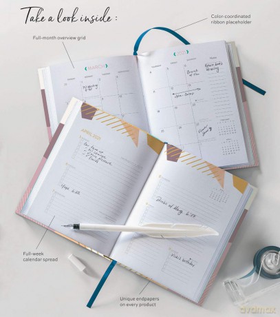 High Note 2021 Planner by Kate Aurelia, Peach Geometric 18-Month Softcover Planner, July 2020 - December 2021, 5.75 x 7.75 [KSIĄŻKA]
