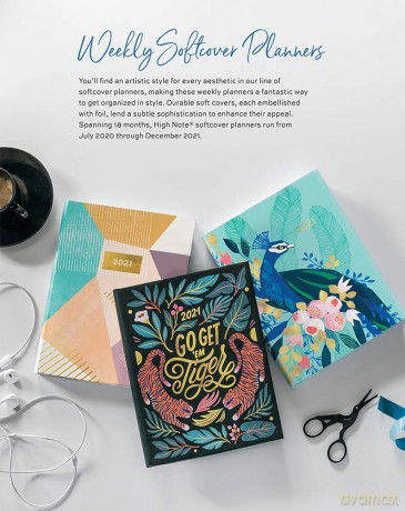 High Note 2021 Planner by Kate Aurelia, Peach Geometric 18-Month Softcover Planner, July 2020 - December 2021, 5.75 x 7.75 [KSIĄŻKA]