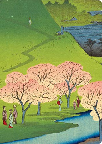 Hiroshige Cherry Blossoms Hardcover Journal: Lined Notebook: With Ribbon Bookmark: Blank Notebook with Ribbon Bookmark - Tuttle Studio [KSIĄŻKA]