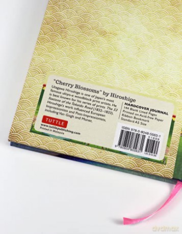 Hiroshige Cherry Blossoms Hardcover Journal: Lined Notebook: With Ribbon Bookmark: Blank Notebook with Ribbon Bookmark - Tuttle Studio [KSIĄŻKA]