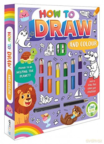 How to Draw and Colour (Book and Colouring Pens) - Igloo Books [KSIĄŻKA]
