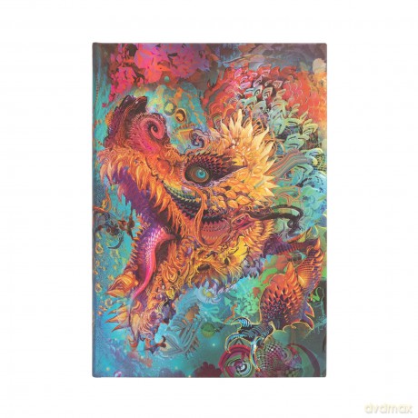 Humming Dragon (Android Jones Collection) Midi Unlined Hardcover Journal: Hardcover, 120 gsm, ribbon marker, memento pouch, elastic closure - Paperblanks [KALENDARZ]