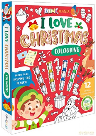 I Love Christmas Colouring (With Stackable Snowman Crayons) - Igloo Books [KSIĄŻKA]