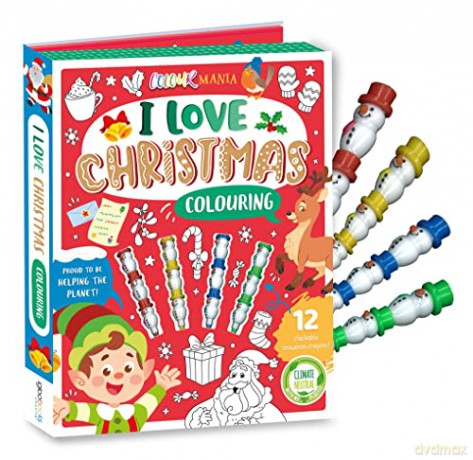 I Love Christmas Colouring (With Stackable Snowman Crayons) - Igloo Books [KSIĄŻKA]