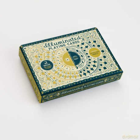 Illuminated Playing Card Set: Two Decks with Game Rules (The Illuminated Art Series) - Caitlin Keegan [KSIĄŻKA]