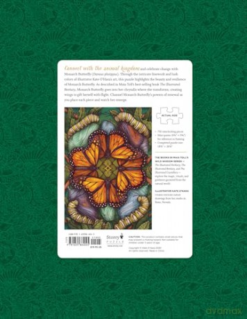 Illustrated Bestiary Puzzle: Monarch Butterfly (750 pieces) (Wild Wisdom) - Maia Toll [KSIĄŻKA]