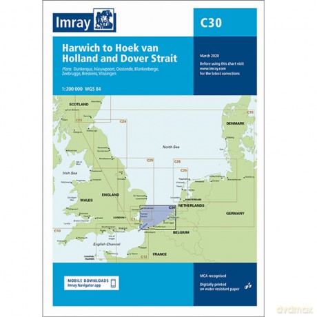 Imray Chart C30: Harwich to Hoek van Holland and Dover Strait (C Charts) - Imray [KSIĄŻKA]