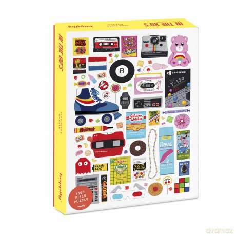 In the 80s 1000 Piece Jigsaw Puzzle for Adults | Premium 100% Recycled Board | 80s Retro 1000 Piece Puzzle for Adults | Retro Gifts | Happily Jigsaw Puzzles [PUZZLE]