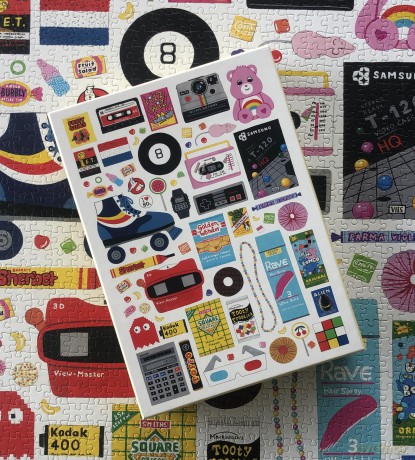 In the 80s 1000 Piece Jigsaw Puzzle for Adults | Premium 100% Recycled Board | 80s Retro 1000 Piece Puzzle for Adults | Retro Gifts | Happily Jigsaw Puzzles [PUZZLE]