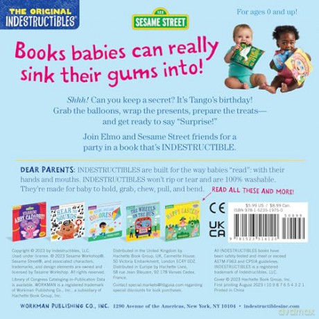Indestructibles: Sesame Street: Elmo Says Surprise!: Chew Proof E Rip Proof E Nontoxic E 100% Washable (Book for Babies, Newborn Books, Safe to Chew) - Sesame Street [KSIĄŻKA]