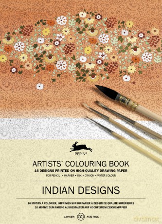 Indian Designs: Artists' Colouring Book (Multilingual Edition) - Pepin van Roojen [KSIĄŻKA]