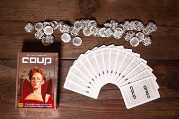 Indie Boards and Cards | Coup | Card Game | Ages 14+ | 2-6 Players | 15 Minute Playing Time [KSIĄŻKA]