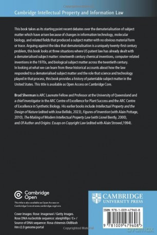 Intangible Intangibles: Patent Law's Engagement with Dematerialised Subject Matter: 63 (Cambridge Intellectual Property and Information Law, Series Number 63) - Brad Sherman [KSIĄŻKA]