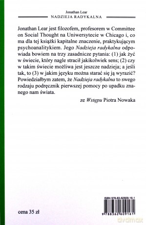 Nadzieja Radykalna - Jonathan Lear [KSIĄŻKA]