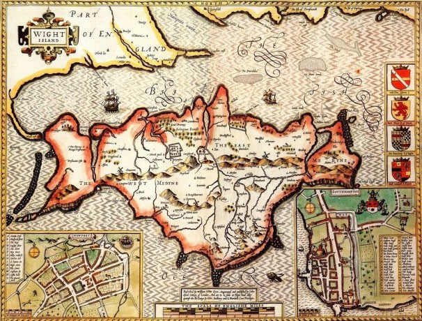 Isle of Wight Historical Map 1000 Piece Jigsaw Puzzle (1610). Free print! [GRA]