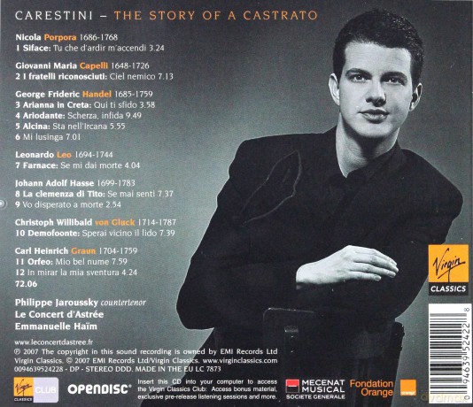 Philippe Jaroussky: Carestini - The Story Of A Castrato [CD]