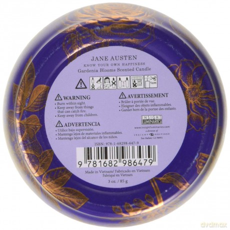 Jane Austen: Know Your Own Happiness Scented Tin Candle (3oz) - Insight Editions [KSIĄŻKA]