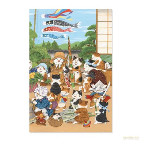 Japanese Cats - 12 Blank Note Cards: In 6 Original Illustrations by Setsu Broderick with 12 Envelopes in a Keepsake Box - Setsu Broderick [KSIĄŻKA]