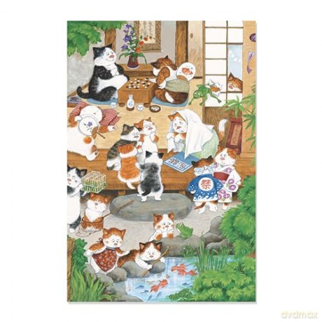 Japanese Cats - 12 Blank Note Cards: In 6 Original Illustrations by Setsu Broderick with 12 Envelopes in a Keepsake Box - Setsu Broderick [KSIĄŻKA]