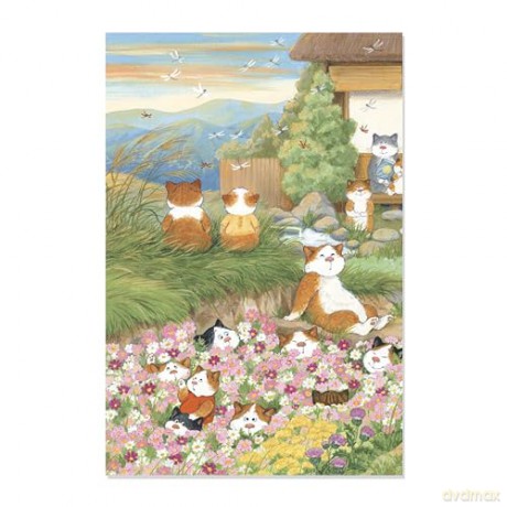 Japanese Cats - 12 Blank Note Cards: In 6 Original Illustrations by Setsu Broderick with 12 Envelopes in a Keepsake Box - Setsu Broderick [KSIĄŻKA]