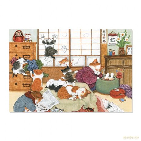 Japanese Cats - 12 Blank Note Cards: In 6 Original Illustrations by Setsu Broderick with 12 Envelopes in a Keepsake Box - Setsu Broderick [KSIĄŻKA]