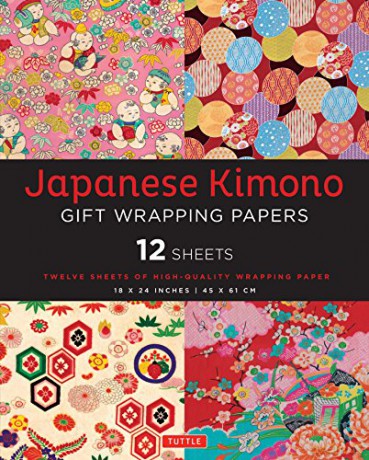 Japanese Kimono Gift Wrapping Papers: 18 x 24 inch (45 x 61 cm) Wrapping Paper [KSIĄŻKA]
