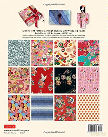 Japanese Kimono Gift Wrapping Papers: 18 x 24 inch (45 x 61 cm) Wrapping Paper [KSIĄŻKA]