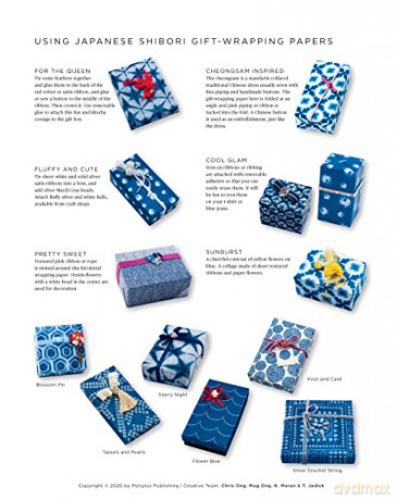 Japanese Shibori Gift Wrapping Papers: 12 Sheets of High-Quality 18 x 24 (45 x 61 cm) Wrapping Paper: 18 x 24 inch (45 x 61 cm) Wrapping Paper - Tuttle [KSIĄŻKA]