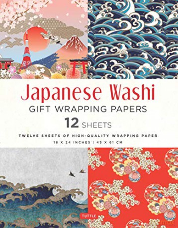 Japanese Washi Gift Wrapping Papers: 12 Sheets of High-Quality 18 x 24 (45 x 61 cm) Wrapping Paper: 18 x 24 inch (45 x 61 cm) Wrapping Paper [KSIĄŻKA]
