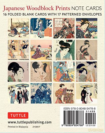 Japanese Woodblock Prints, 16 Note Cards: 16 Different Blank Cards with 17 Patterned Envelopes: 16 Different Blank Cards with 17 Patterned Envelopes in a Keepsake Box! [KSIĄŻKA]