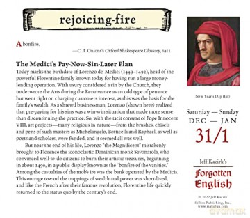 Jeff Kacirk's Forgotten English 2023 Calendar: A Daily Calendar of Vanishing Vocabulary & Folklore (BOXEDDAILY 365 DAY COMBINED) - Jeffrey Kacirk [KALENDARZ]