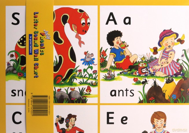 Jolly Phonics Letter Sound Wall Charts: In Print Letters (British English edition) [KSIĄŻKA]