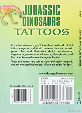 Jurassic Dinosaurs Tattoos (Little Activity Books) - Jane Austen [KSIĄŻKA]