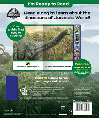 Jurassic World Im Ready To Read Sound Book - P I Kids [KSIĄŻKA]