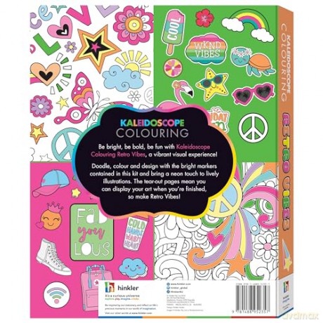 Kaleidoscope Colouring Kit Retro Vibes - Hinkler Pty Ltd [KSIĄŻKA]