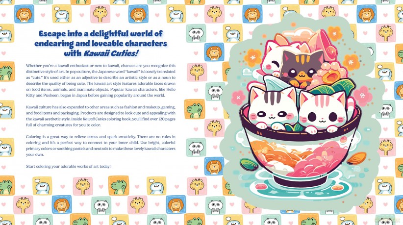 Kawaii Cuties: Color Your Way Through a Charming and Adorable World - More Than 100 Pages To Color! (Chartwell Coloring Books) - Editors of Chartwell Books [KSIĄŻKA]