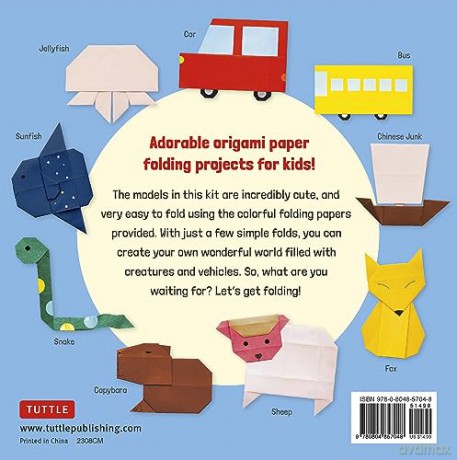 Kawaii Origami for Kids Kit: Create Adorable Paper Animals, Cars and Boats! Includes 48 Folding Sheets and Full-color Instructions - Naoko Ishibashi [KSIĄŻKA]
