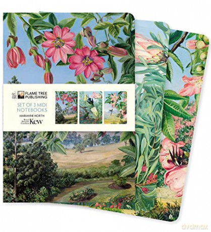 Kew Gardens: Marianne North Set of 3 Midi Notebooks: Marianne North Midi Notebook Collection (Midi Notebook Collections) - Flame Tree Studio [KSIĄŻKA]