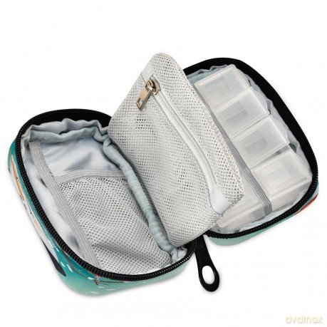 Kigai Christmas Snowman Pill Case, Portable Weekly Daily Pill Case Bag Organizer with Zipper for Vitamins Medicine Supplements Travel Family Business [KSIĄŻKA]