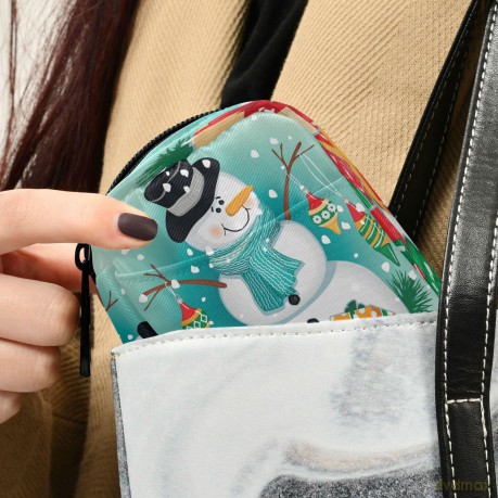 Kigai Christmas Snowman Pill Case, Portable Weekly Daily Pill Case Bag Organizer with Zipper for Vitamins Medicine Supplements Travel Family Business [KSIĄŻKA]